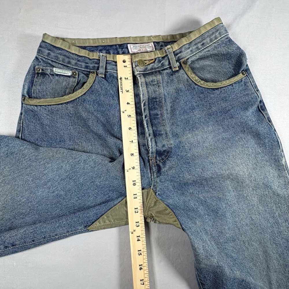 Vintage Guess Jeans Georges Marciano Mens 34 Blue Denim Contrast Trim USA 90s - Picture 7 of 13